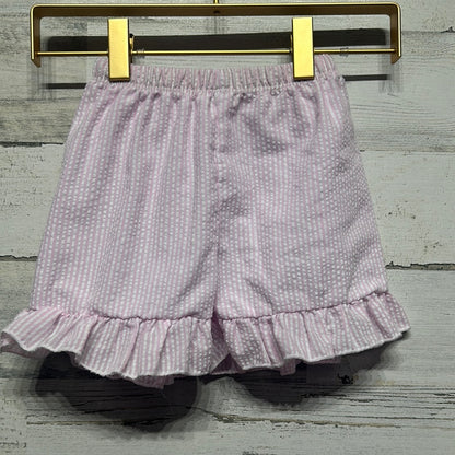 Girls Size 3t Pink Seersucker Ruffle Shorts - Play Condition