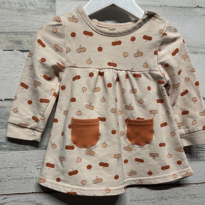 Girls Size 6-9m Kit + Pearl Pumpkin Fall Dress  - Good Used Condition