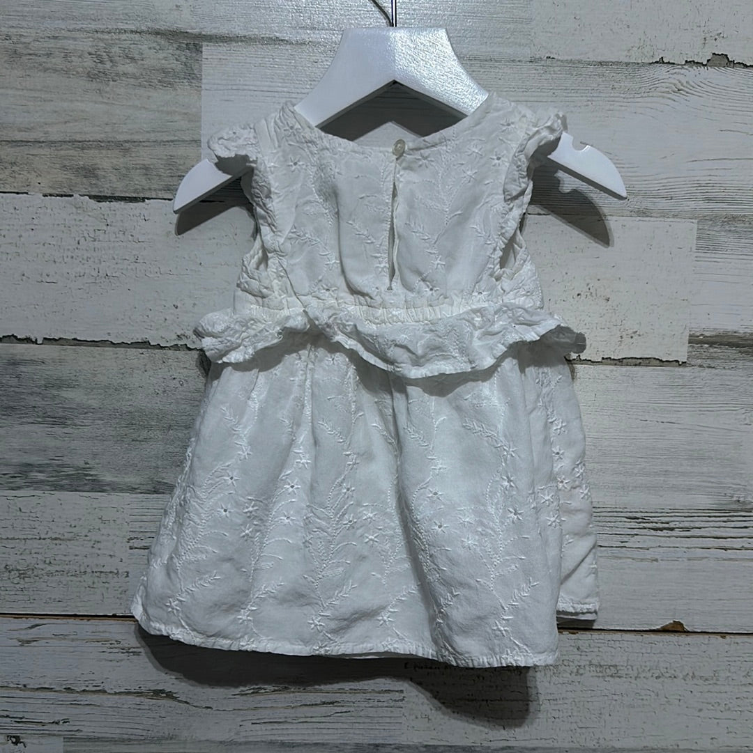 Girls Size 6-12m Old Navy white dress - good used condition