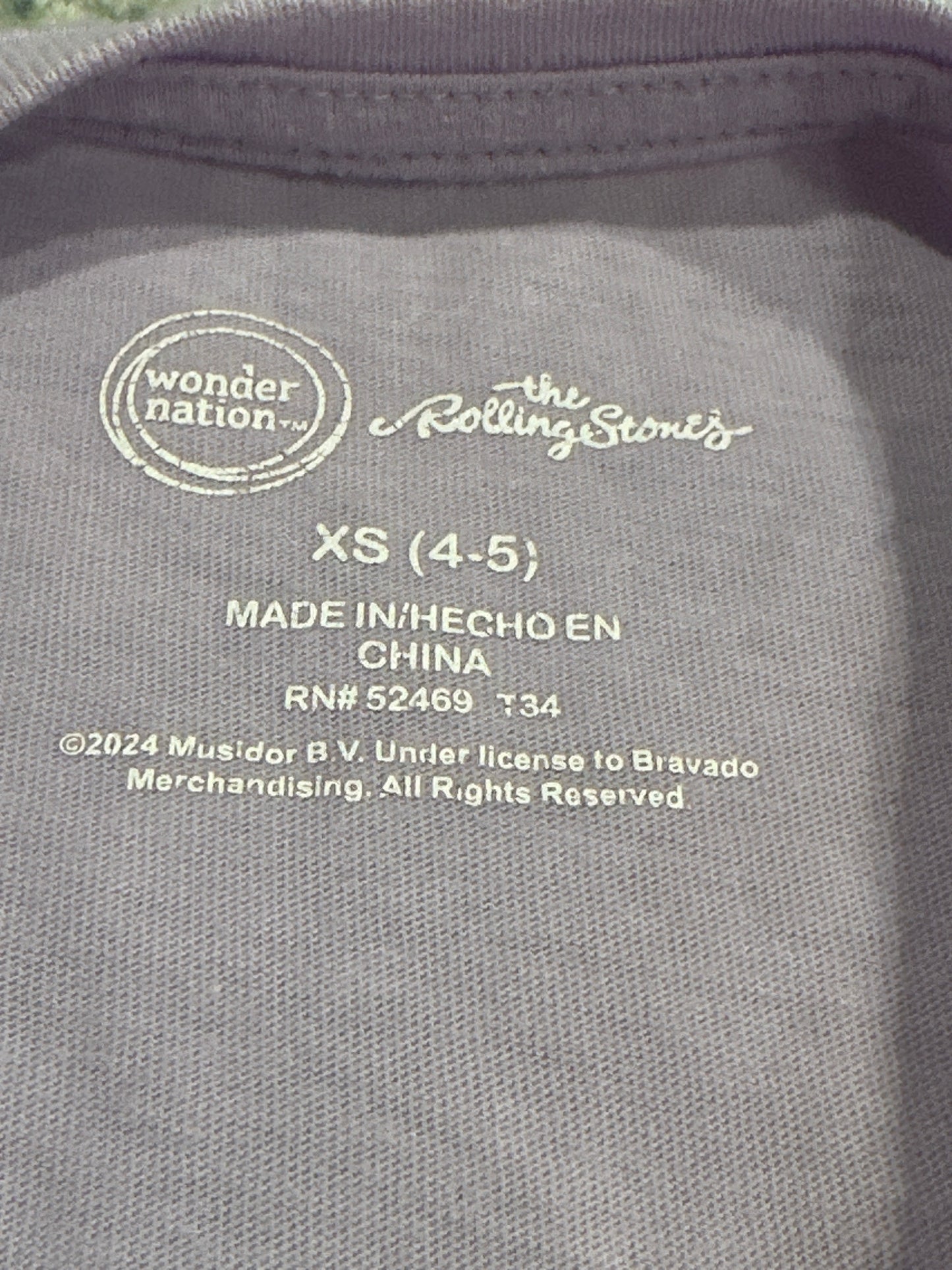 Rolling Stones Girls XS 4/5 Wonder Nation T-Shirt GUC