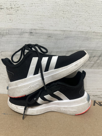 Boys Size 11.5k (Little Kids) Adidas Cloudfoam Black Shoes - Good Used Condition