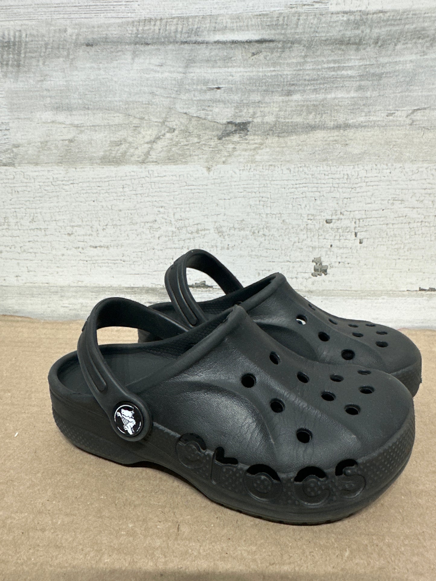 Size 11 (Toddler) Crocs Black Slip On Shoes  - Good Used Condition