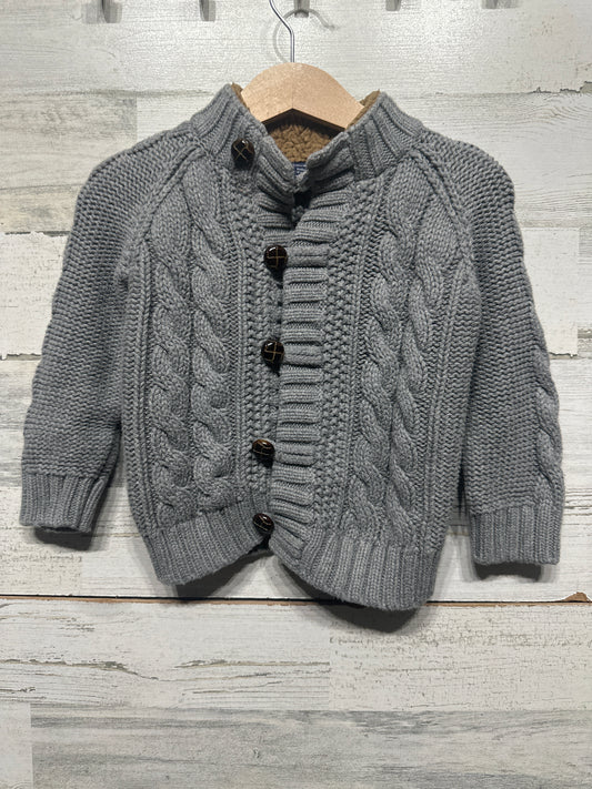 Boys Preowned Size 12-18m Baby Gap Grey Sweater Cardigan - Very Good Used Condition