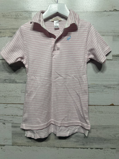 Boys Size 5 TBBC Pink Striped Polo Shirt - Good Used Condition