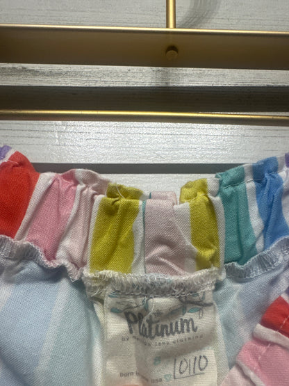 Girls Size 8 Matilda Jane Platinum Striped Shorts - Very Good Used Condition