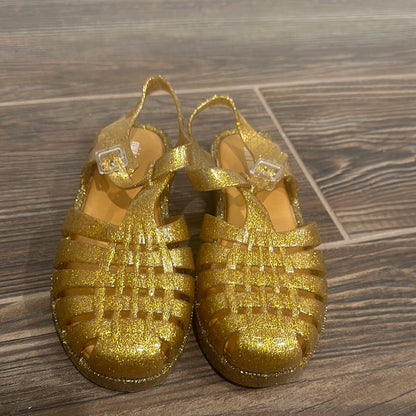 Girls 3 youth Mini Melissa gold sandals - very good used condition