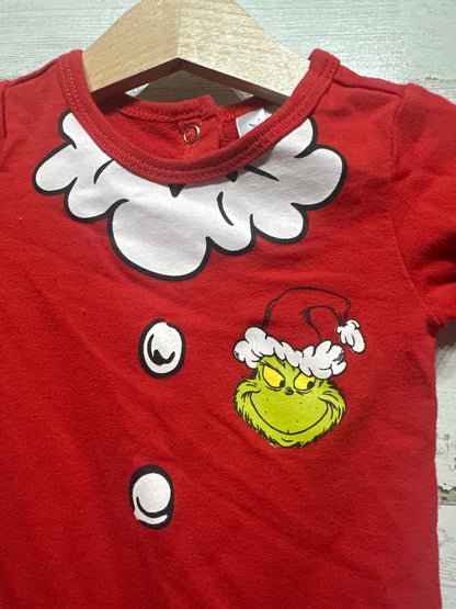 Boys Size 6-9m Grinch Holiday Romper - Very Good Used Condition
