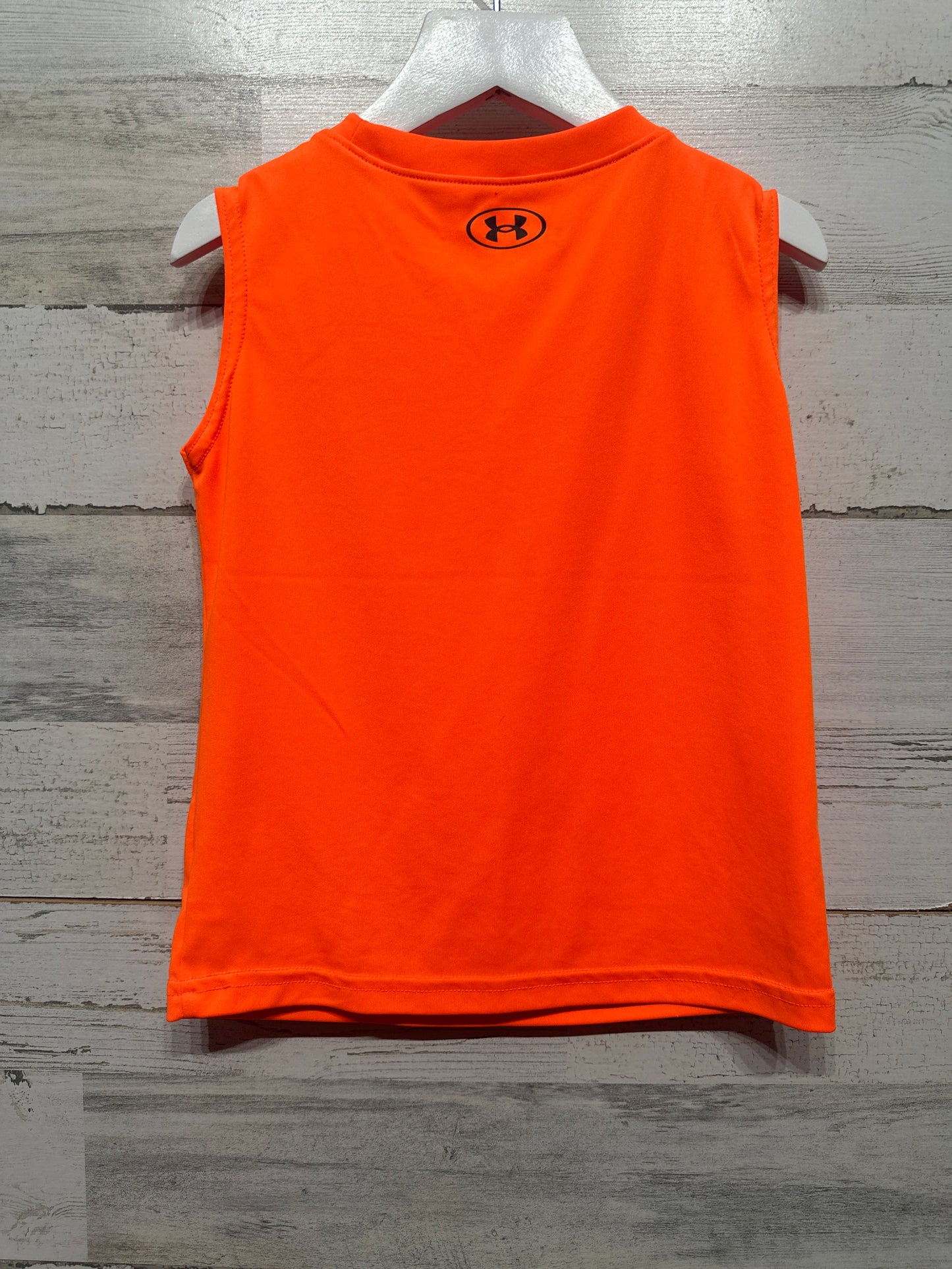 Boys Size 4 Under Armour Sleeveless Orange Shirt - Very Good Used Condition