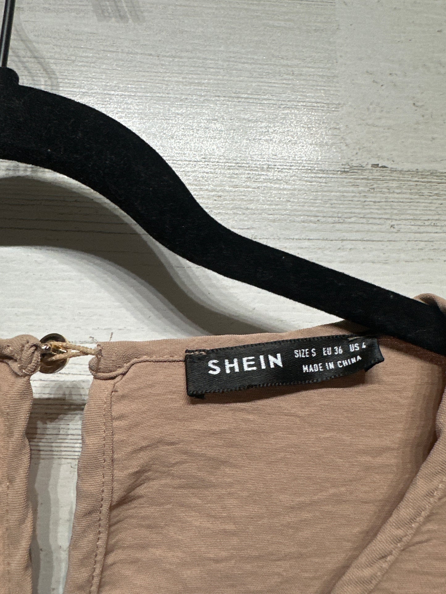 Women's Size Small SHEIN Tan Ruffle Shirt - Very Good Used Condition