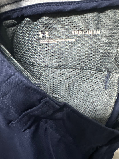 Boys Youth Medium (10/12) Under Armour Navy Adjustable Waist Shorts - Very Good Used Condition