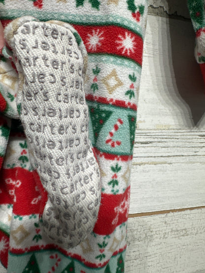 Size 12m Carter's Holiday Fleece Footed Sleeper - Very Good Used Condition