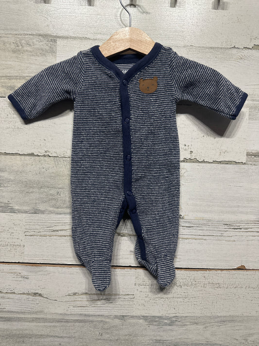 Boys Size Preemie Footed Terry Sleeper - Very Good Used Condition