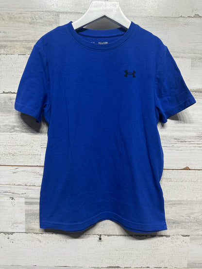Boys Size YSM Under Armour Loose Heat Gear Blue T-Shirt - Very Good Used Condition