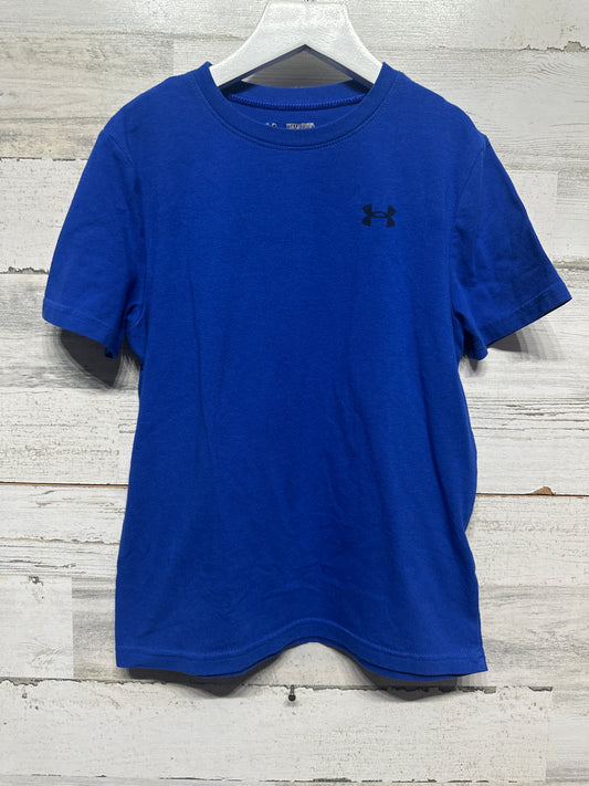 Boys Size YSM Under Armour Loose Heat Gear Blue T-Shirt - Very Good Used Condition