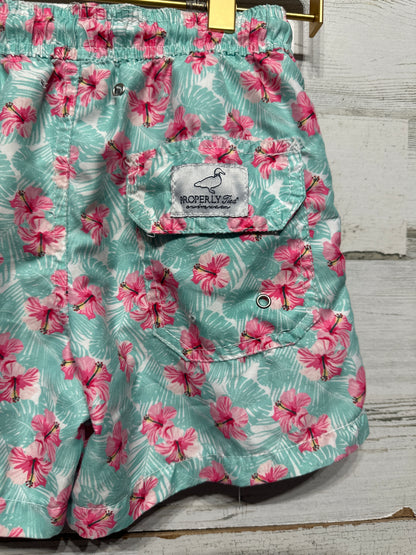 Boys Size 4t Properly Tied Floral Swim Trunks - Good Used Condition