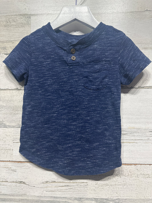 Boys Size 18m Cat and Jack Navy Henley Shirt - Very Good Used Condition