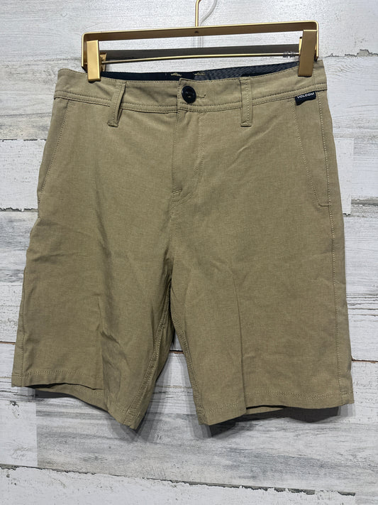 Boys Preowned Size 14 (27”) Volcom Drifit Khaki Shorts - Good Used Condition