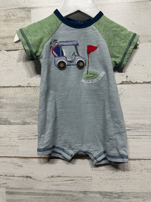 Boys Size 3-6m Mud Pie Hole in One Golf Cart Romper - Good Used Condition