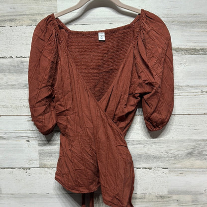 Women's Size Small Old Navy Pumpkin Colored Wrap Shirt - Good Used Condition