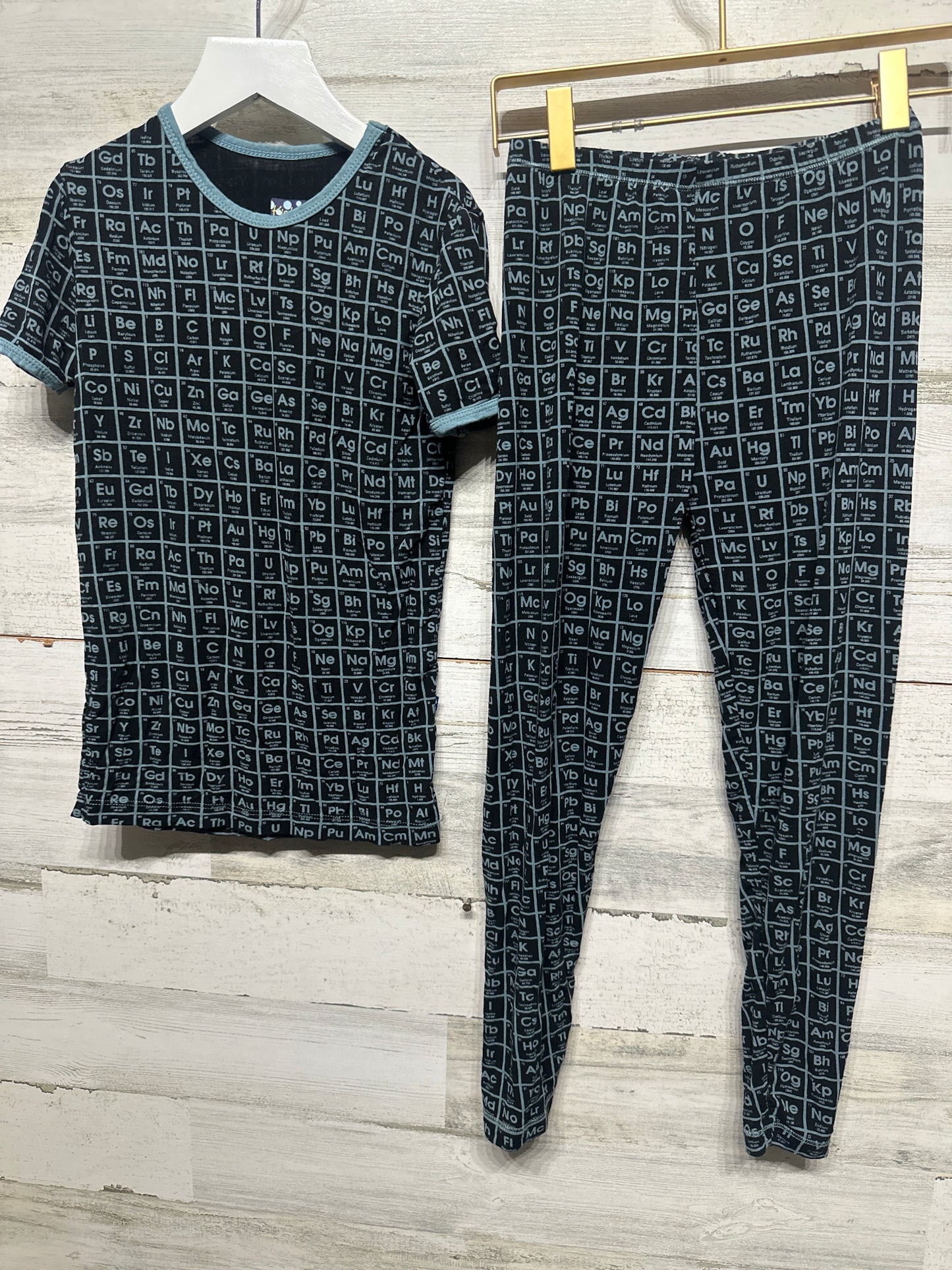 Boys Size 10 Kickee Pants Bamboo Periodic Table Fitted Pajama Set  - Very Good Used Condition
