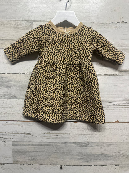 Size 3-6m HB Leopard Quilted Long Sleeve Dress - Very Good Used Condition