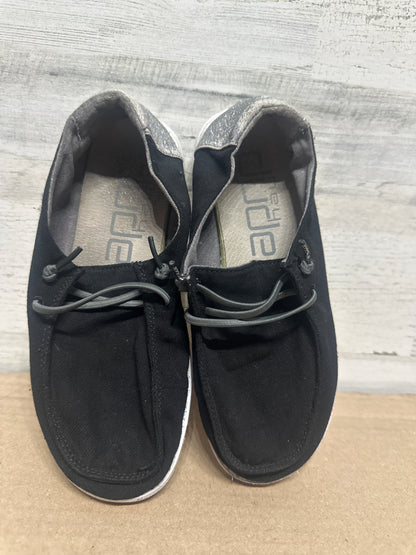 Size 3 (Youth) Black/Glitter Hey Dude Shoes - Play Condition*