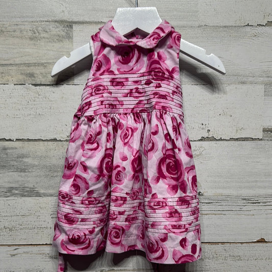 Girls Size 3m Laura Ashley Pink Floral Dress - Good Used Condition