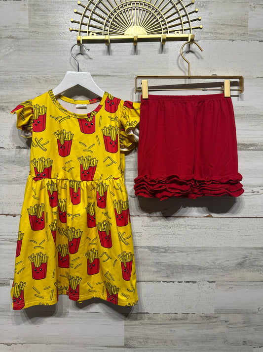 Girls Size 7-8 French Fry Outfit Set - Play Condition**