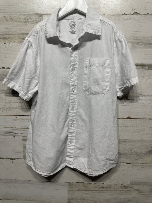 Boys Preowned Size 10-12 Husky (Large) Wonder Nation White Button Up Shirt - Good Used Condition