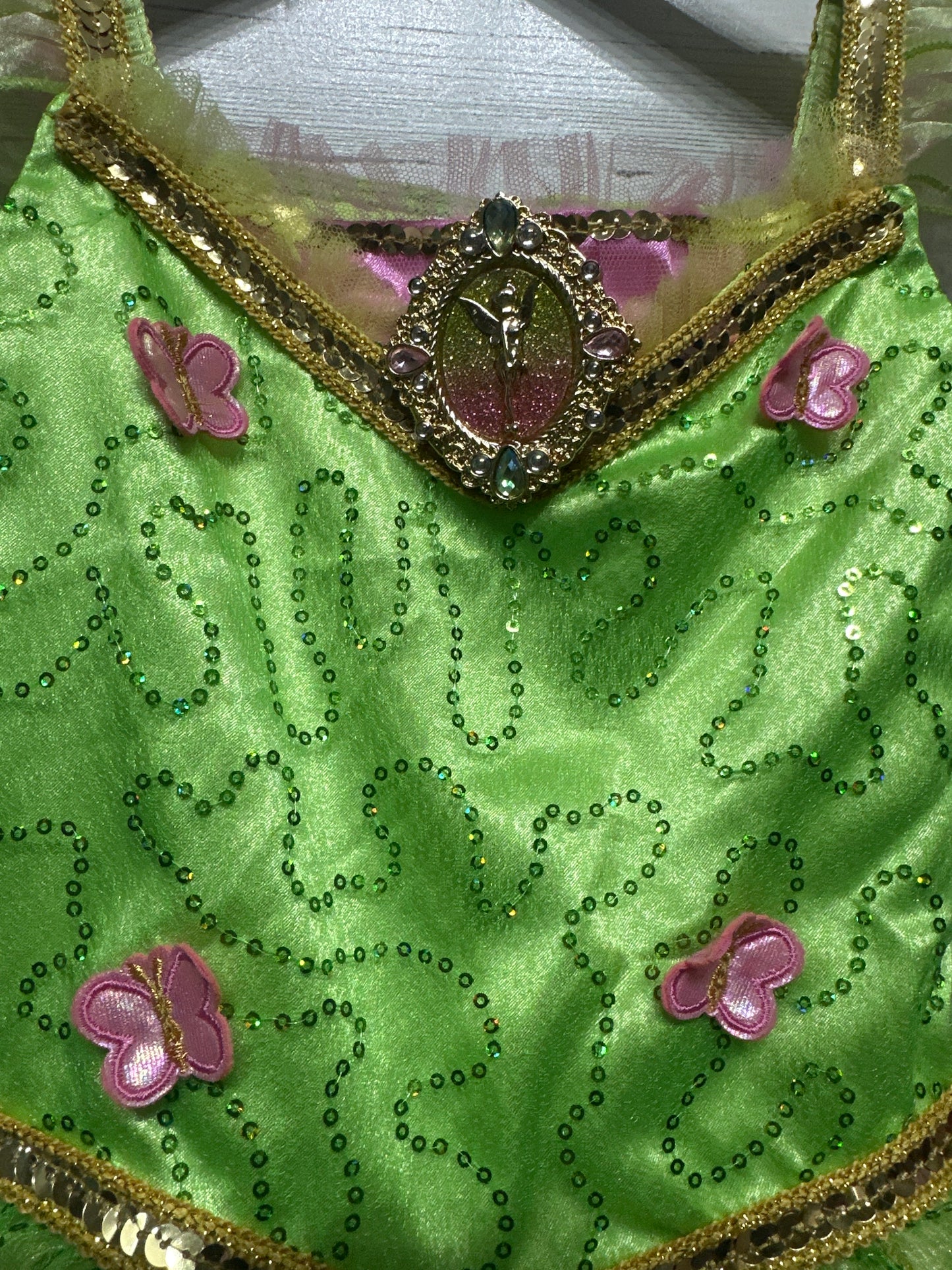 Girls Size 5-6 Years Disney Tinkerbell Dress - Very Good Used Condition