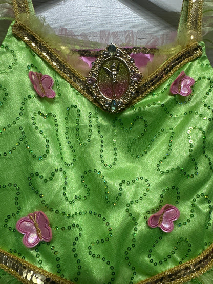 Girls Size 5-6 Years Disney Tinkerbell Dress - Very Good Used Condition