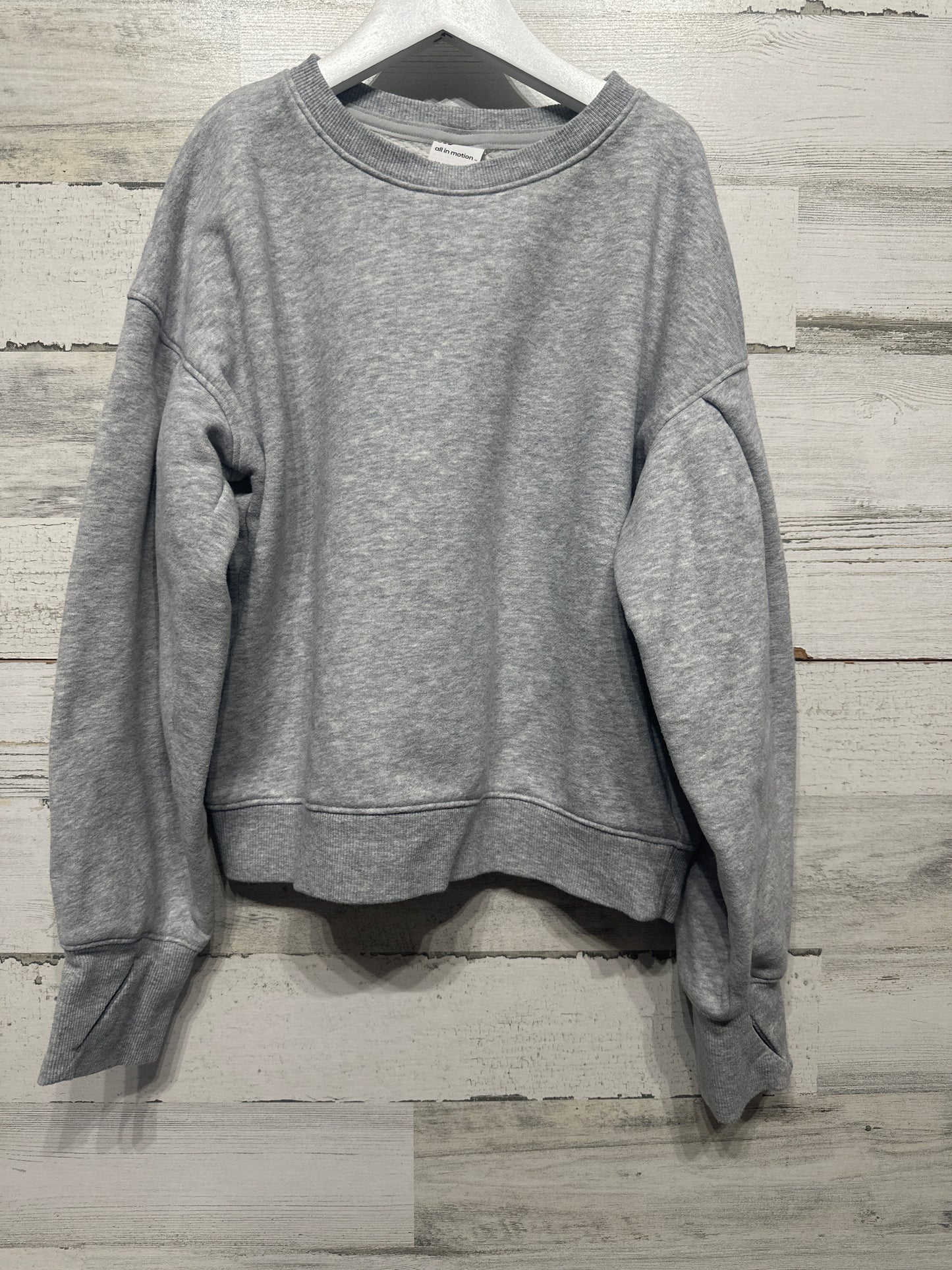 Girls Size 10/12 Large All In Motion Grey Drop Shoulder Sweatshirt - Very Good Used Condition