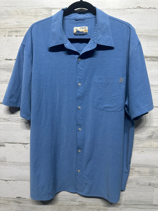 Huk XXL Men’s Performance Blue Button Up Shirt VGUC