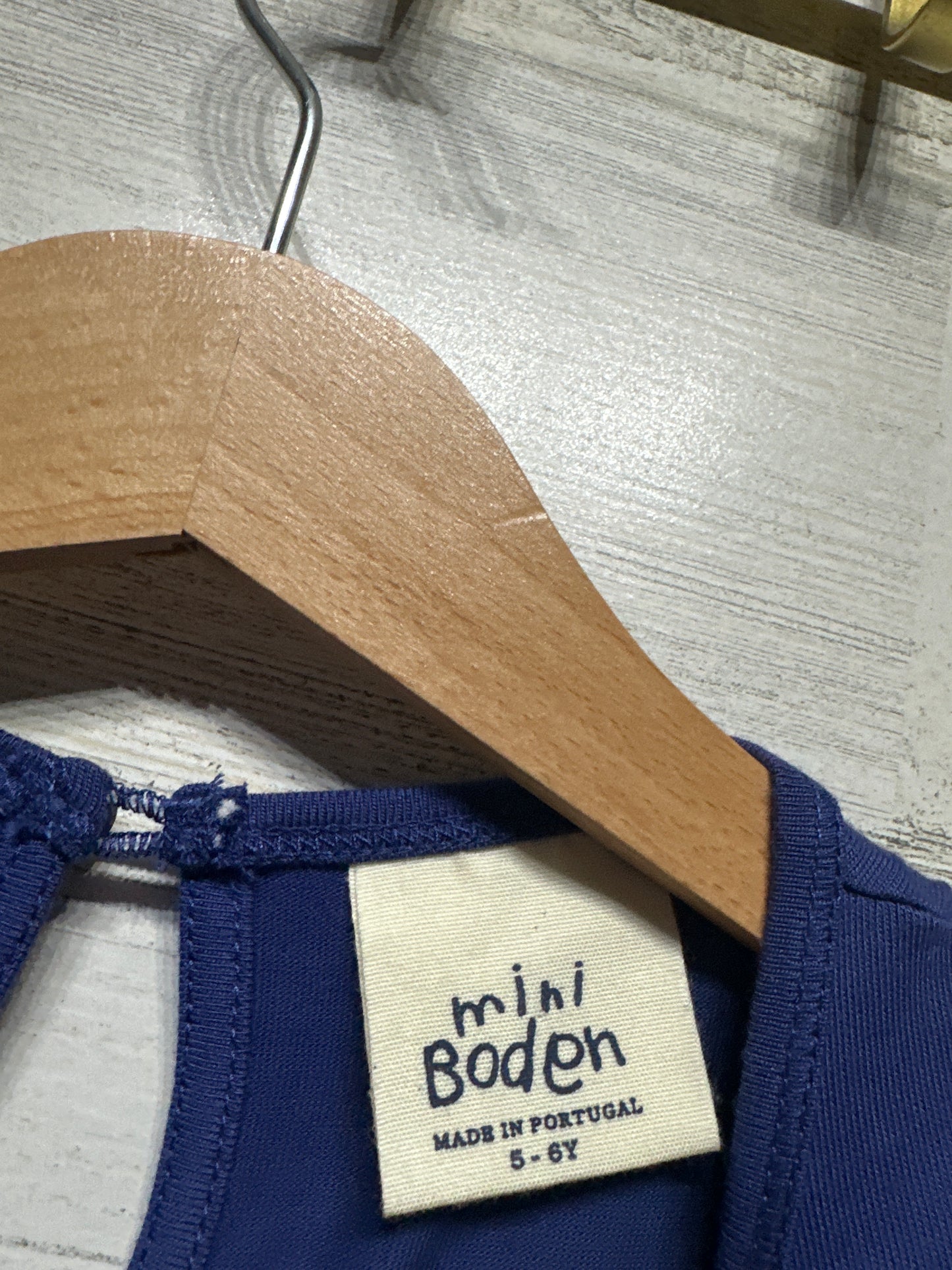 Mini Boden Blue Floral Dress Girls 5-6 Years VGUC