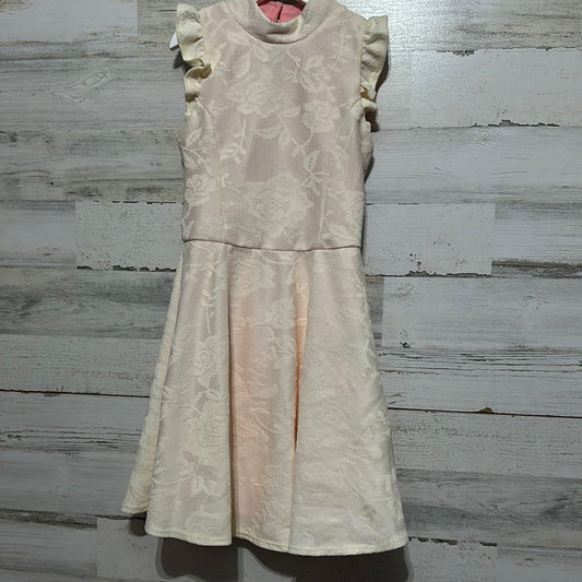 Girls Size 10 Ava and Yelly - peach/cream lace dress - good used condition