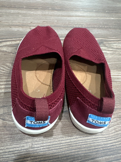 Size 9 Toddler Toms Maroon Slip On Shoes - Very Good Used Condition