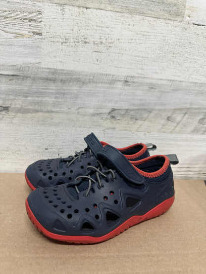 Size J2 Crocs Swiftwater Shoes Navy/Red - Good Used Condition