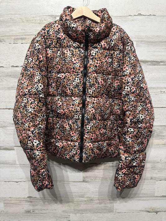 Women’s Size Large (12-14) Time and Tru Floral Puffer Coat - Very Good UsedCondition