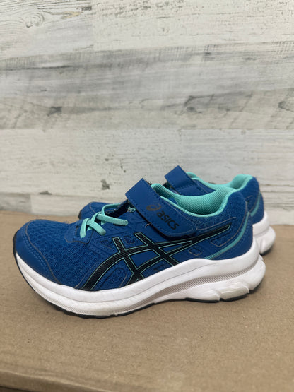 Size 1 (Youth) ASICS Blue Velcro Shoes - Good Used Condition*
