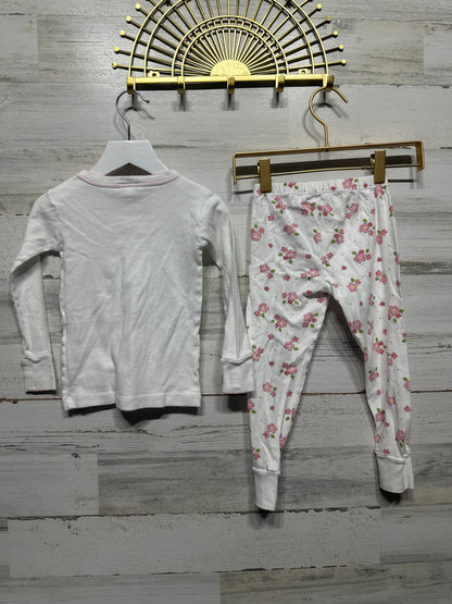 Girls Size 2t Magnolia Baby Pima Cotton Pink Floral PJ Set - Play Condition**