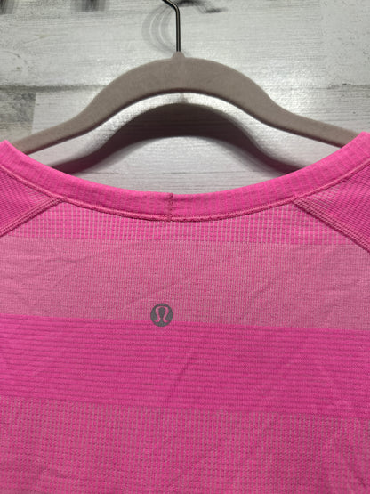 Women's Size 12 Lululemon Pink Striped Swiftly Tech - Good Used Condition