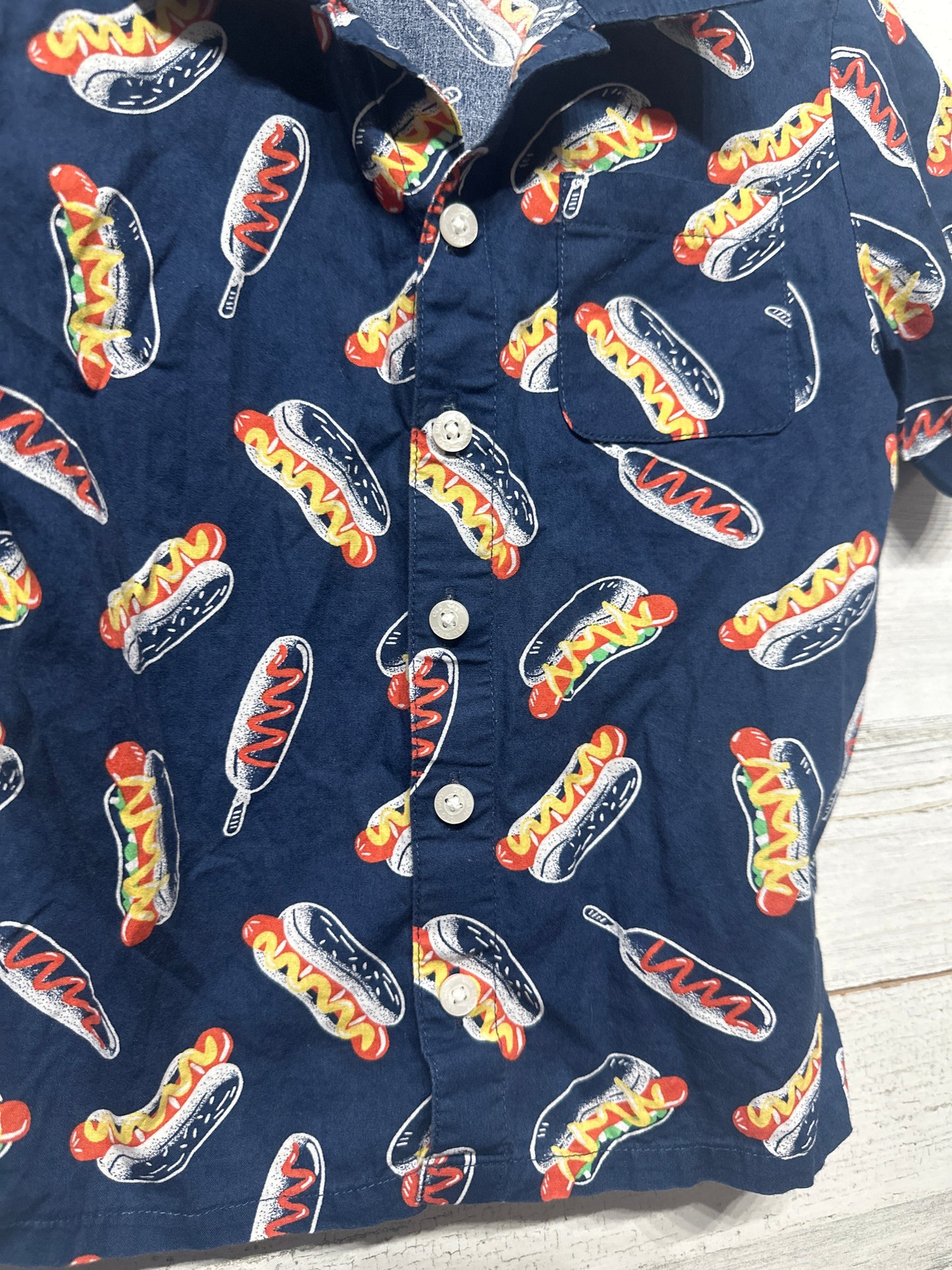 Boys Size 4t Old Navy/Cat and Jack Button Up Shirt Lot (2 pieces)  - Good Used Condition