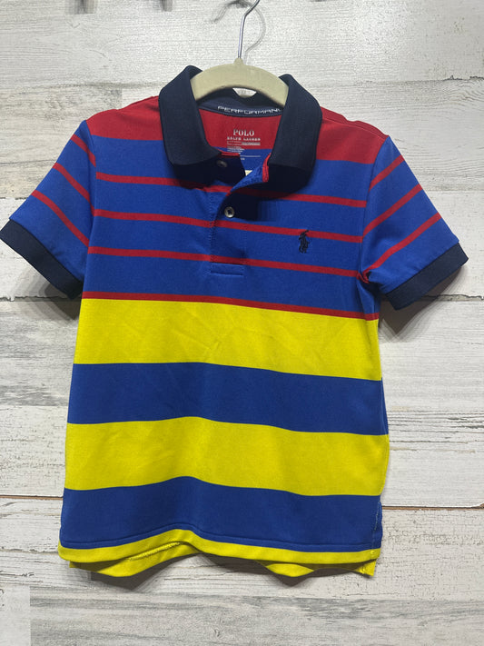 Boys Size 3 / 3t Polo Ralph Lauren Performance Striped Polo Shirt - Very Good Used Condition