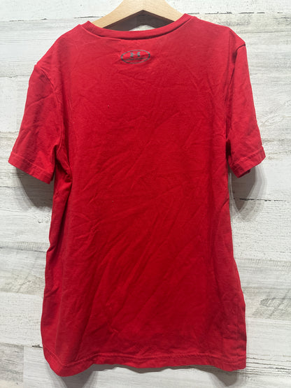 Boys Size Youth XL Loose Under Armour Heat Gear Red T-Shirt - Good Used Condition