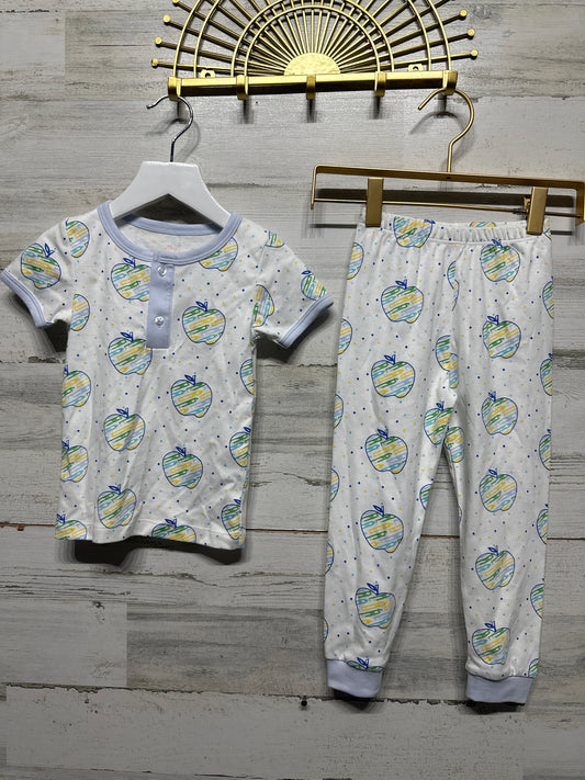 Boys Size 3t James and Lottie Apple Pima Cotton Pajama Set - New Without Tags