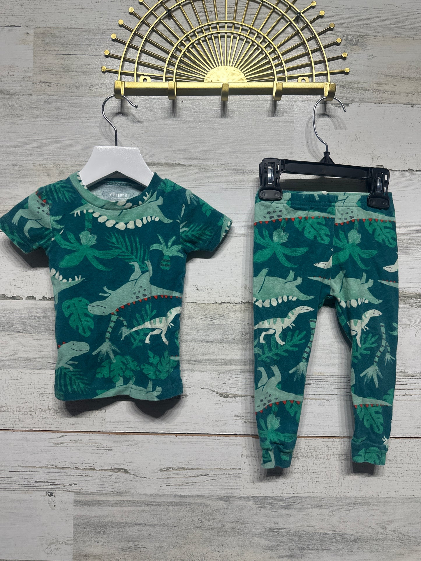 Carter's Cotton Dino Pajama Lot - Boys Size 18m - Very Good Used Condition