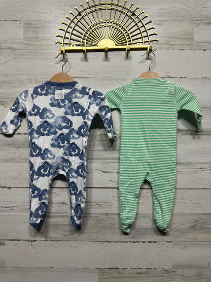 Boys Preowned Size 0-3m Organic Cotton Clothing Lot (3 Pieces) - Good Used Condition