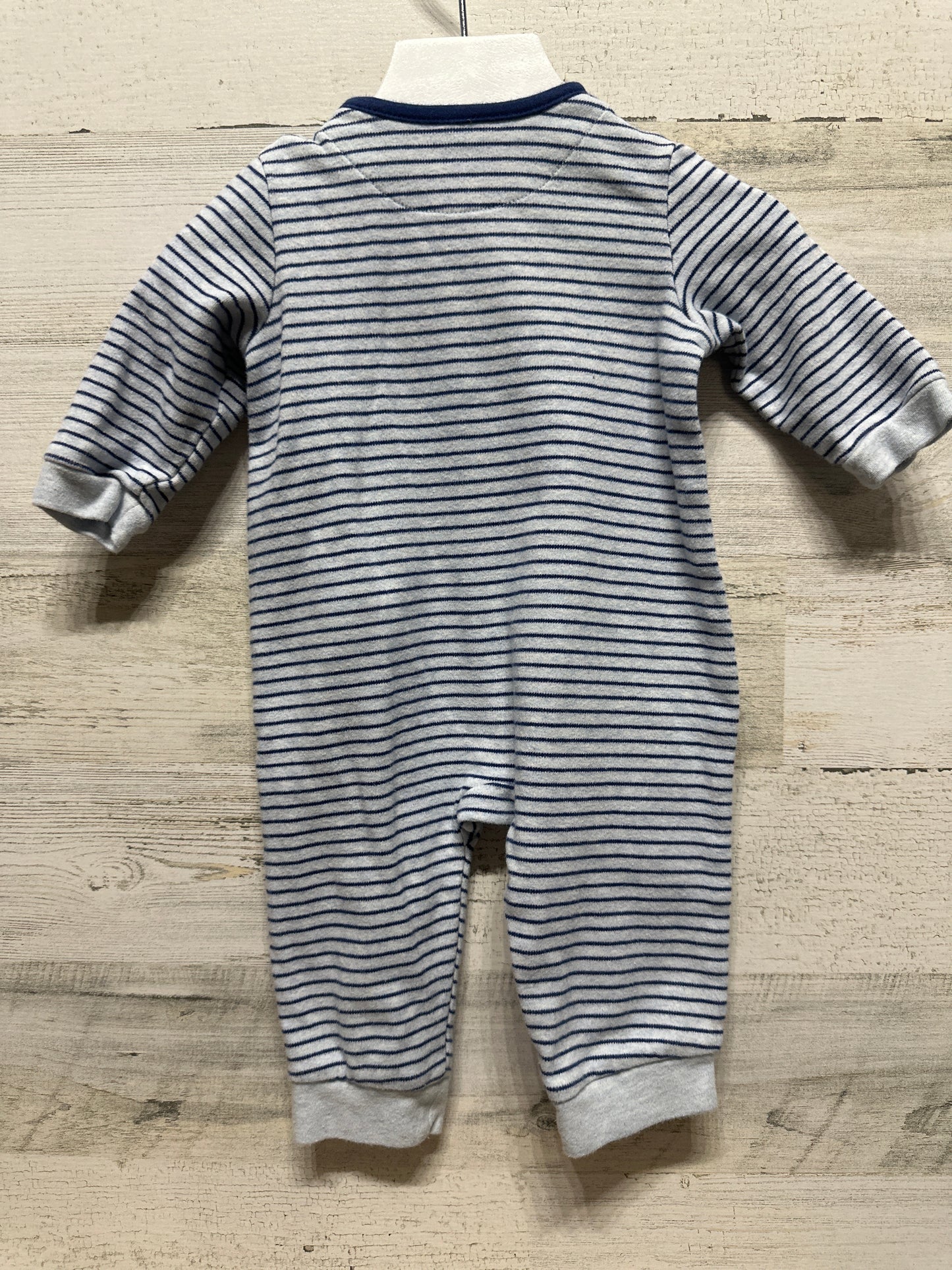 Boys Size 6m Little Me Embroidered Golf Zip Up Romper - Good Used Condition