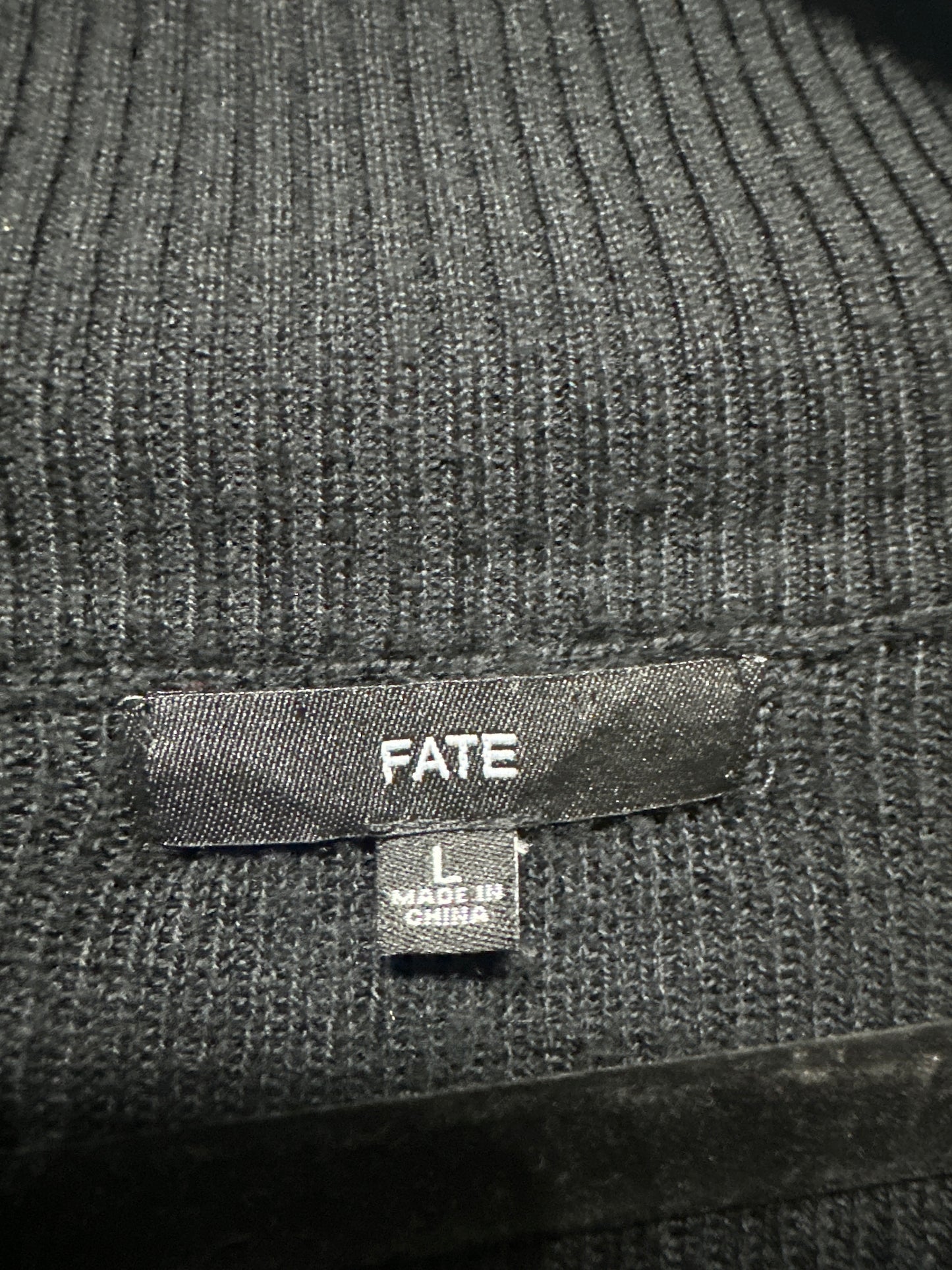 Women’s Large Fate Distressed Soft Black Sweater - Very Good Used Condition