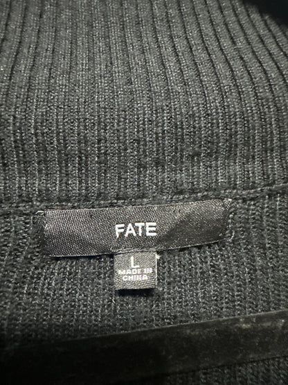 Women’s Large Fate Distressed Soft Black Sweater - Very Good Used Condition
